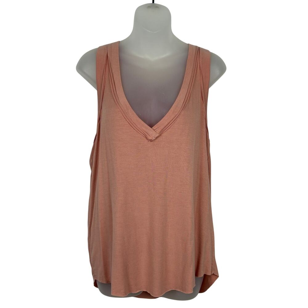 Free People We The Free MOON DANCE V-Neck Tank Top in Silted Pink Size S NWOT